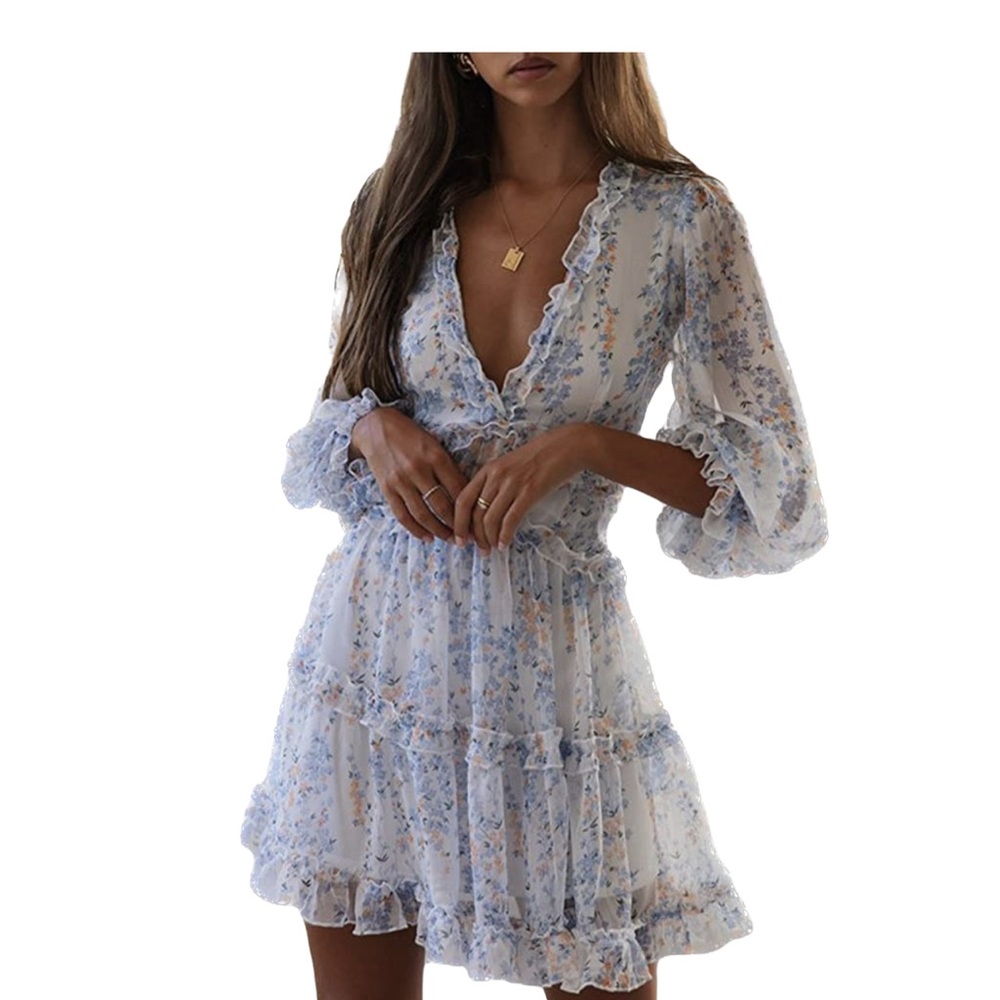 BLUE FLORAL DRESS